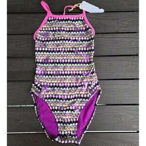 TYR The Finals Women Eye Candy Foil Swimsuit Wing back Multicolor - Size 34 New